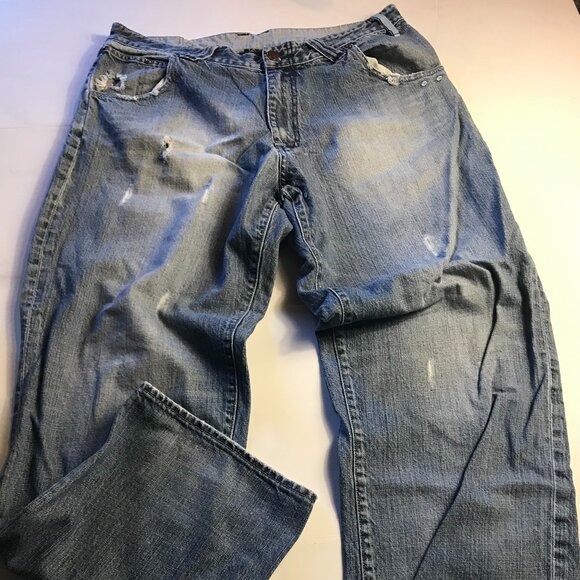 Jordan Classic Denim Flight Distressed Sport Cut Casual Blue Jeans - Picture 1 of 11
